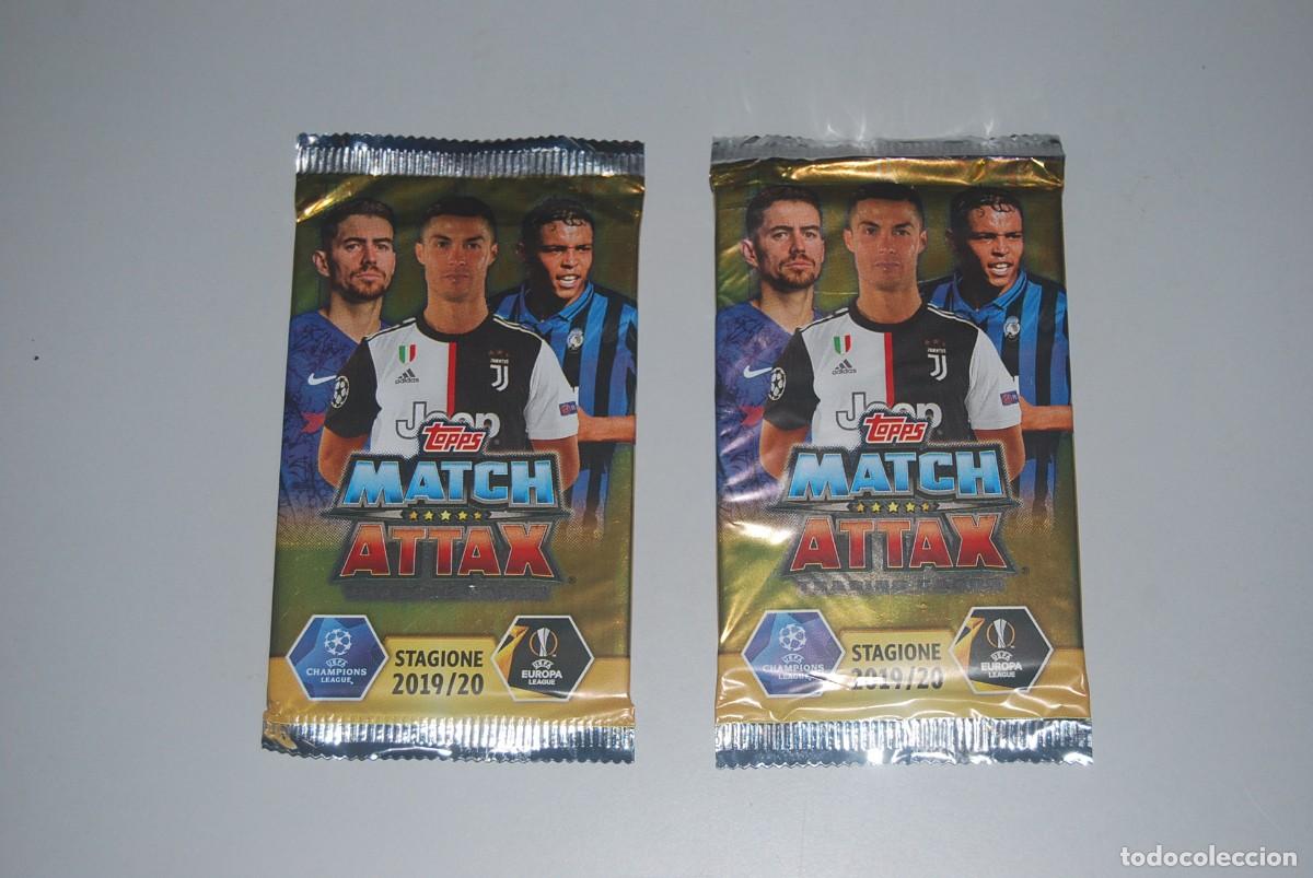 Coleccionismo cromos antiguos: LOTE DE 2 SOBRES TOPPS MATCH ATTAX 2019-2020, 19-20 CON CRISTIANO RONALDO EN EL SOBRE