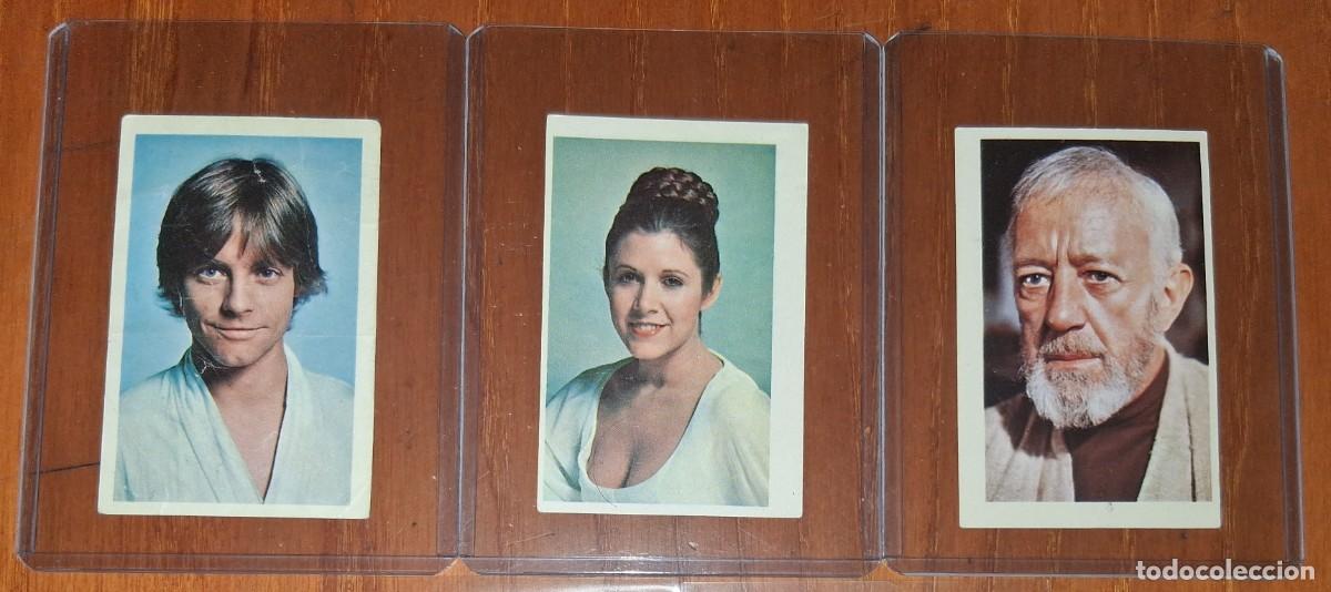 Coleccionismo cromos antiguos: Lote 3 Cromos Originales Star Wars 1977 Pacosa Dos - Luke, Leia, Obi-Wan - NUEVOS SIN PEGAR