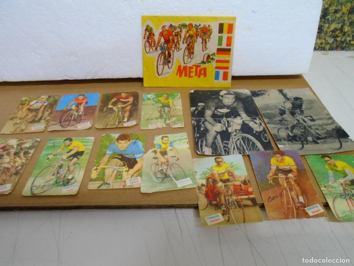 Coleccionismo cromos antiguos: CICLISMO.SOBRE DE CROMOS META Y LOTE 13 CROMOS CORREDORES,A&Ntilde;OS 60.