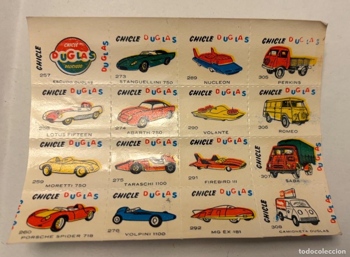 Collectionnisme Cartes &agrave; collectionner anciennes: CROMOS CHICLE DUGLAS AUTOMOVILES: PORSCHE, LOTUS, Etc..