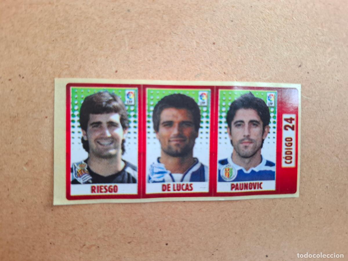 Coleccionismo cromos antiguos: CHICLE LIGA PANINI 2005 2006 - 24 RIESGO REAL SOCIEDAD / DE LUCAS DPTVO. ALAV&Eacute;S / PAUNOVIC GETAFE