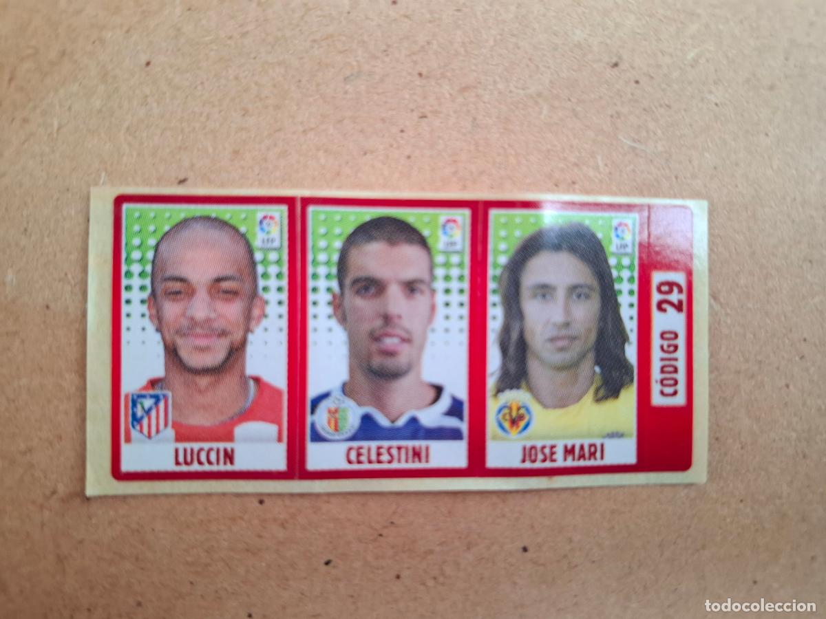 Coleccionismo cromos antiguos: CHICLE LIGA PANINI 2005 2006 29 LUCCIN AT. MADRID / CELESTINI GETAFE / JOSE MARI VILLARREAL CF