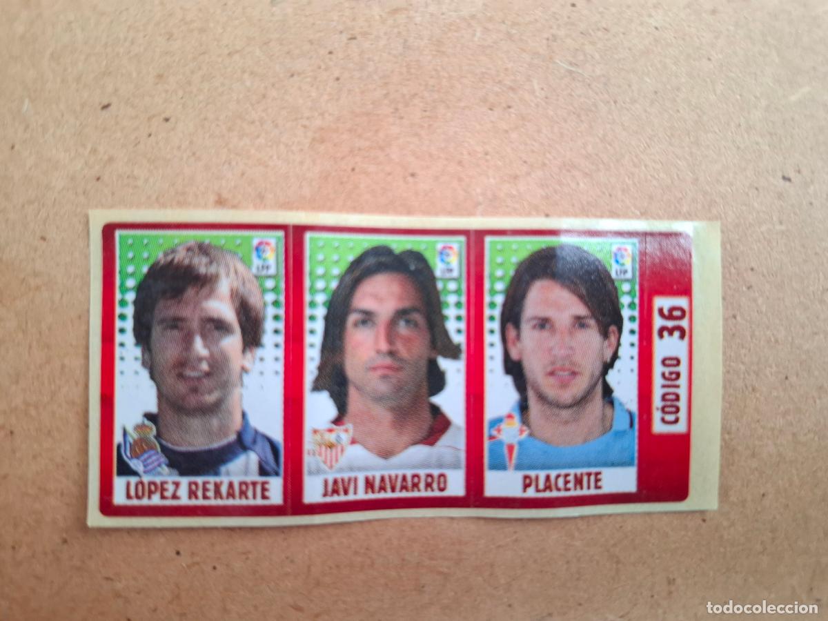 Collectionnisme Cartes &agrave; collectionner anciennes: CHICLE LIGA PANINI 2005 2006 36 L&Oacute;PEZ REKARTE REAL SOCIEDAD / JAVI NAVARRO SEVILLA / PLACENTE CELTA