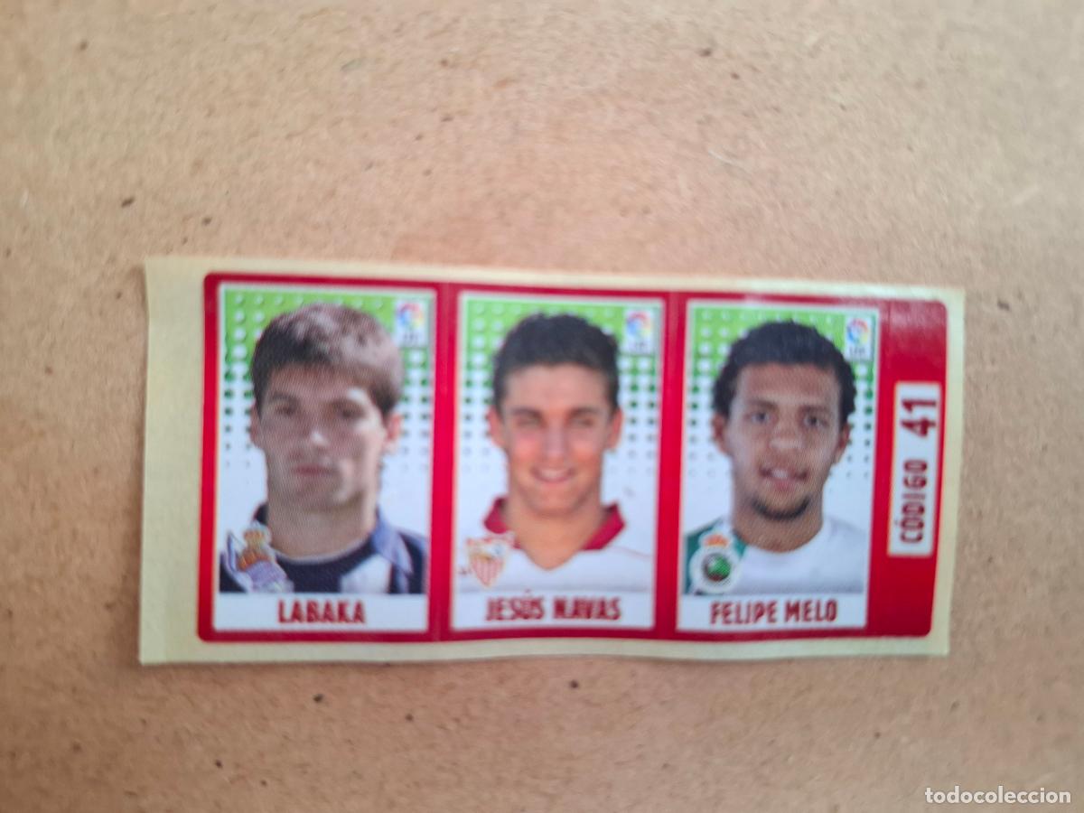 Coleccionismo cromos antiguos: CHICLE LIGA PANINI 2005 2006 41 LABAKA REAL SOCIEDAD / JES&Uacute;S NAVAS SEVILLA / FELIPE MELO RACING CLUB