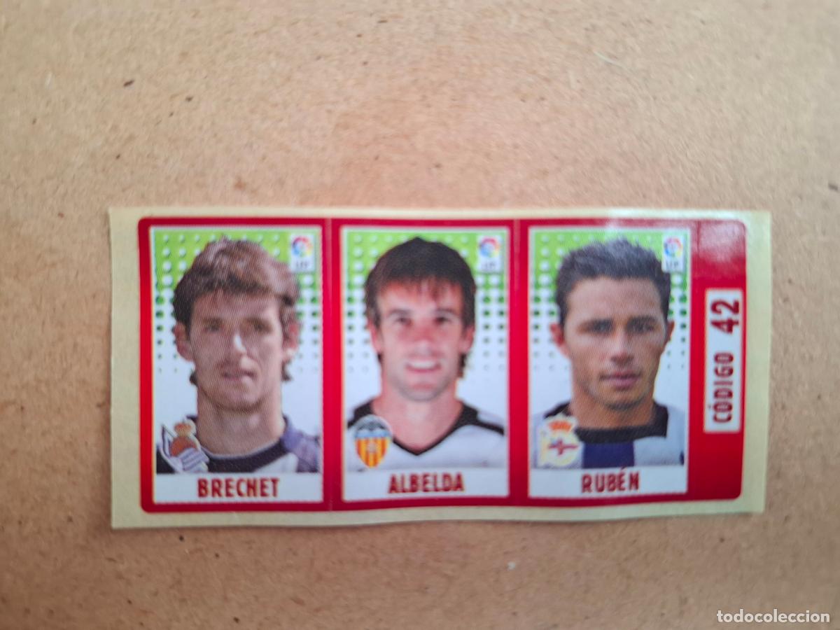 Coleccionismo cromos antiguos: CHICLE LIGA PANINI 2005 2006 42 BRECHET REAL SOCIEDAD / ALBELDA VALENCIA CF / RUB&Eacute;N R.C. DEPORTIVO