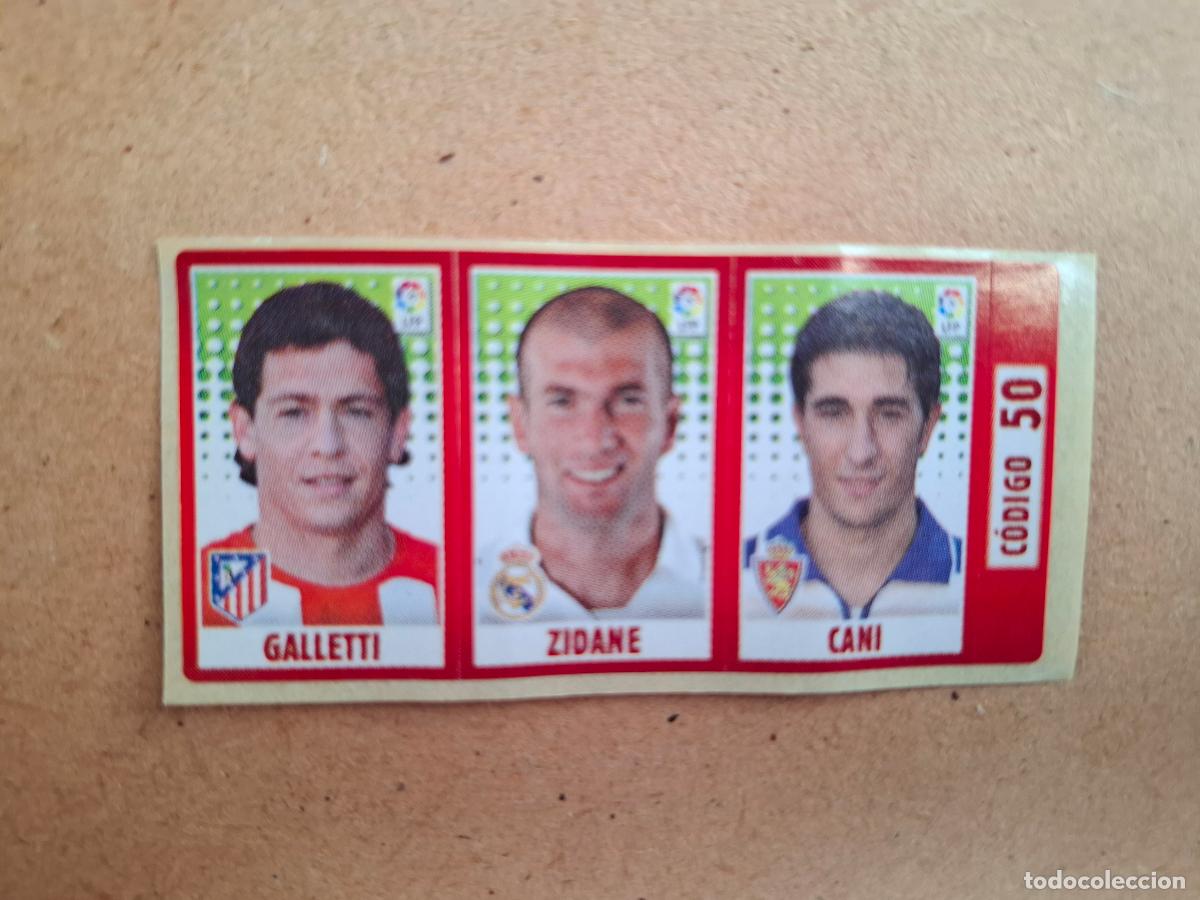 Coleccionismo cromos antiguos: CHICLE LIGA PANINI 2005 2006 50 GALLETTI AT. MADRID / ZIDANE REAL MADRID / CANI REAL ZARAGOZA