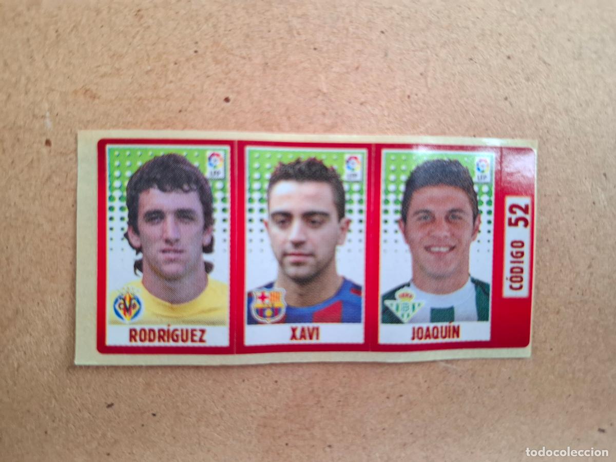 Coleccionismo cromos antiguos: CHICLE LIGA PANINI 2005 2006 52 RODRIGUEZ VILLARREAL CF / XAVI FC. BARCELONA / JOAQUIN REAL BETIS