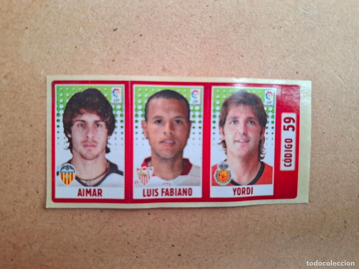 Coleccionismo cromos antiguos: CHICLE LIGA PANINI 2005 2006 59 AIMAR VALENCIA CF / LUIS FABIANO SEVILLA FC / YORDI RCD. MALLORCA