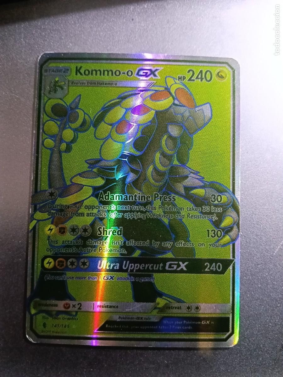 Coleccionismo cromos antiguos: CROMO KOMMO-O 141/145 ADAMANTINE PRESS SHRED BRILLANTE POKEMON 2017