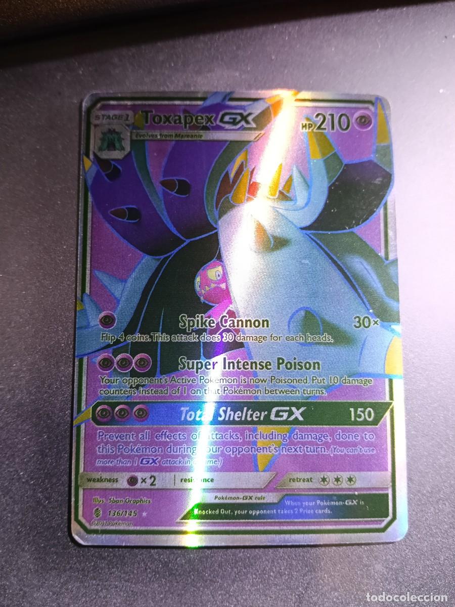 Coleccionismo cromos antiguos: CROMO TOXAPEX 136/145 SUPER INTENSE POISON SPIKE CANNON BRILLANTE POKEMON 2017