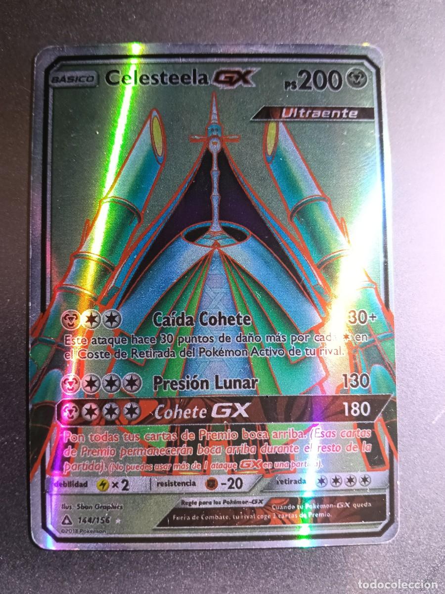 Coleccionismo cromos antiguos: CROMO CELESTEELA 144/156 CAIDA COHETE PRESION LUNAR BRILLANTE POKEMON 2017