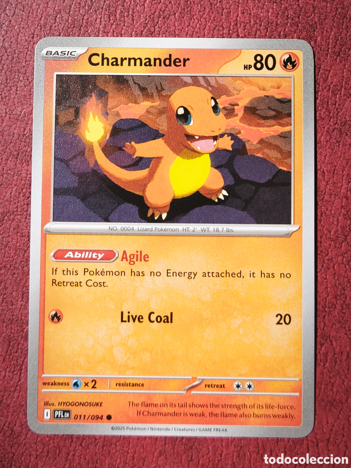 Coleccionismo cromos antiguos: Pokemon. 2025. Charmander. #11/94. Ingl&eacute;s