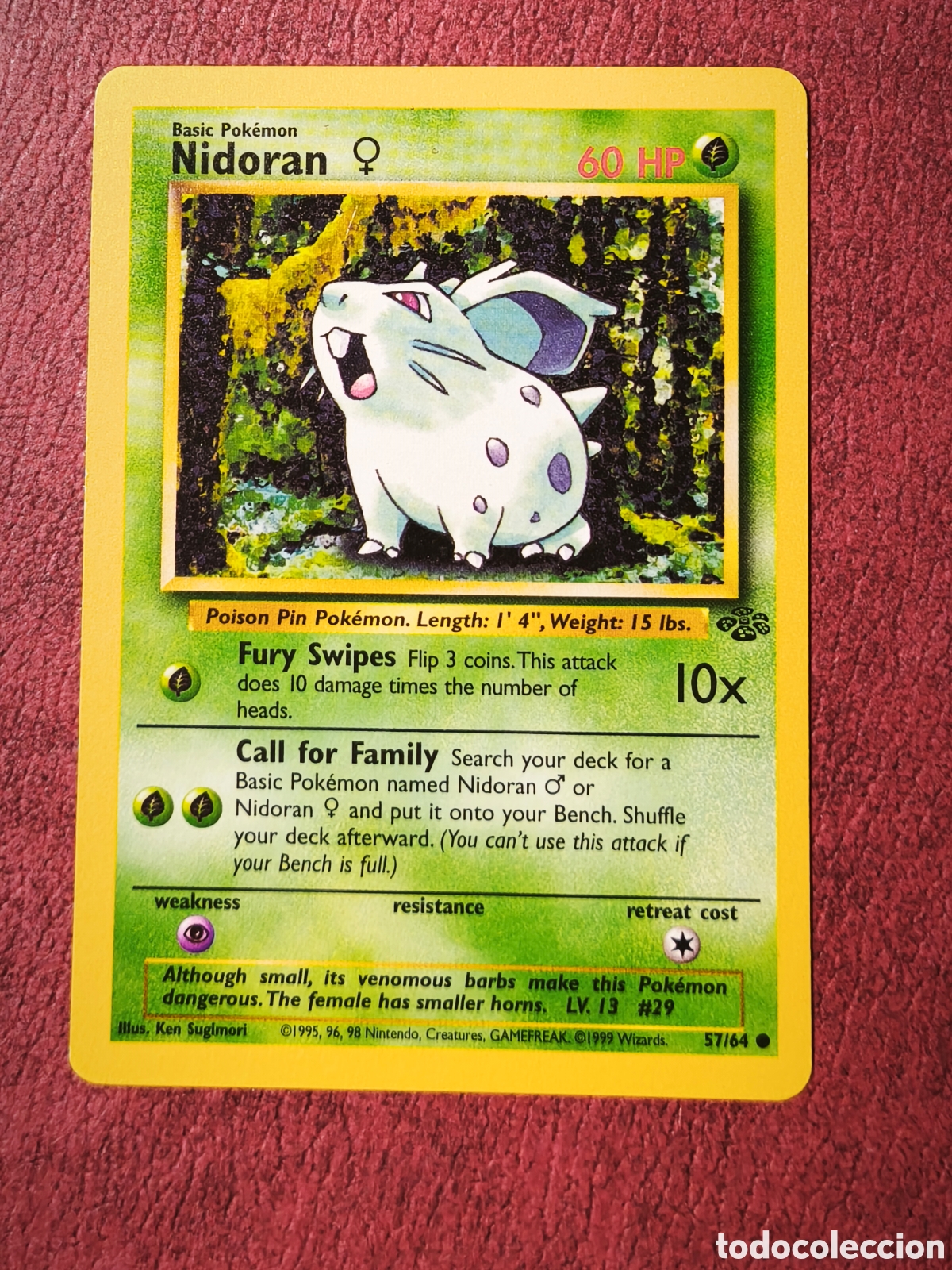 Coleccionismo cromos antiguos: Pokemon. 1999. Nidoran. #57/64. Ingl&eacute;s