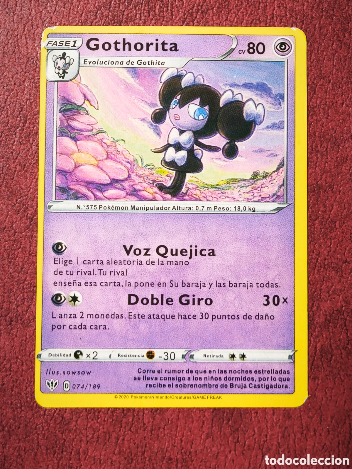 Coleccionismo cromos antiguos: Pokemon. 2024. Gothorita. #74/189. Espa&ntilde;ol