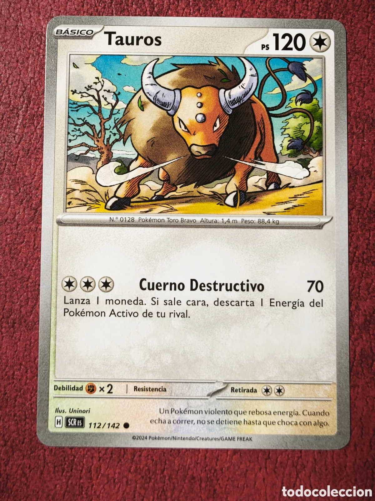Coleccionismo cromos antiguos: Pokemon. 2024. Tauros. #112/142. Espa&ntilde;ol