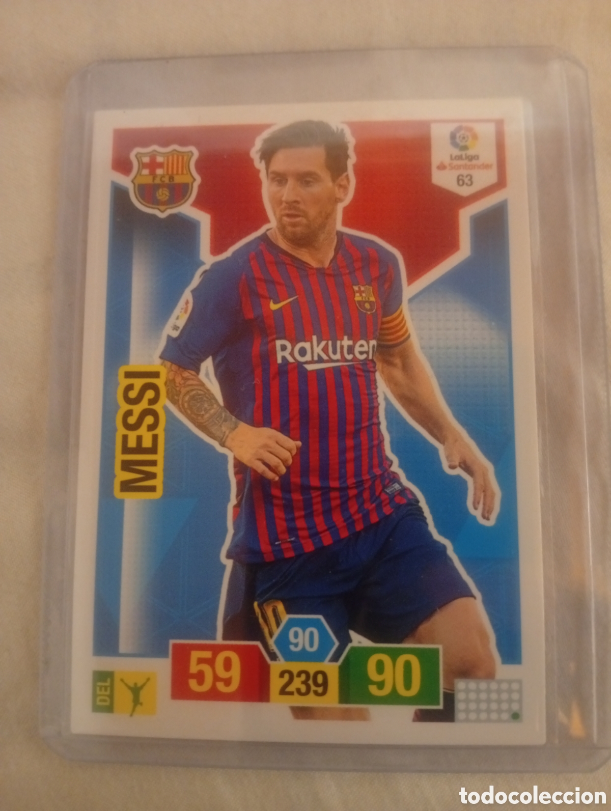 Coleccionismo cromos antiguos: Carta Messi Adrenalyn XL 18/19 (#63 Barcelona)