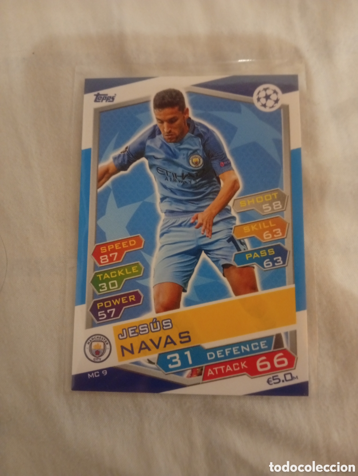 Coleccionismo cromos antiguos: Jes&uacute;s Navas MC 9 - Match Attax 15/16 - Man. City