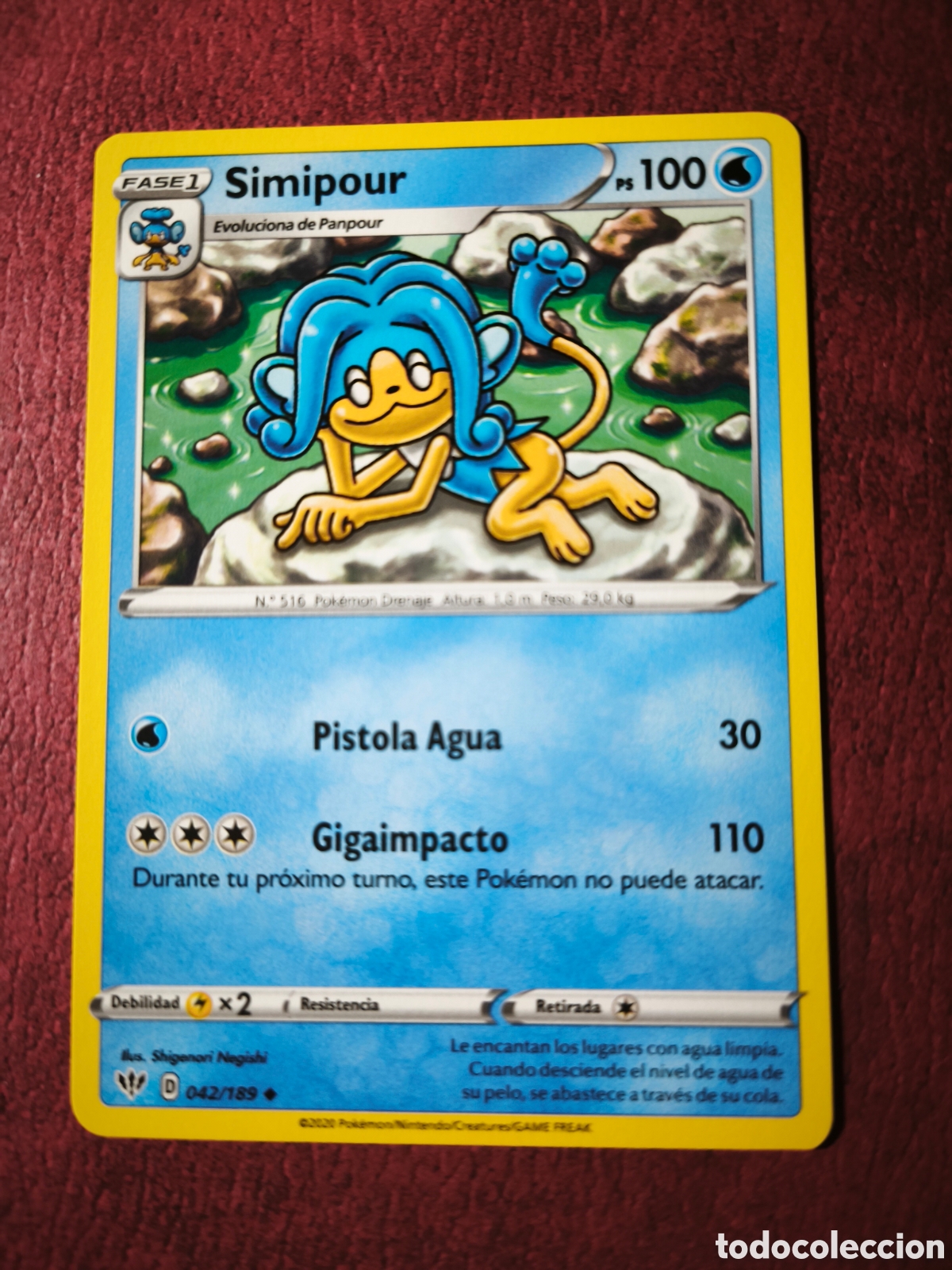 Coleccionismo cromos antiguos: Pokemon. 2020. Simipour. #42/189. Espa&ntilde;ol