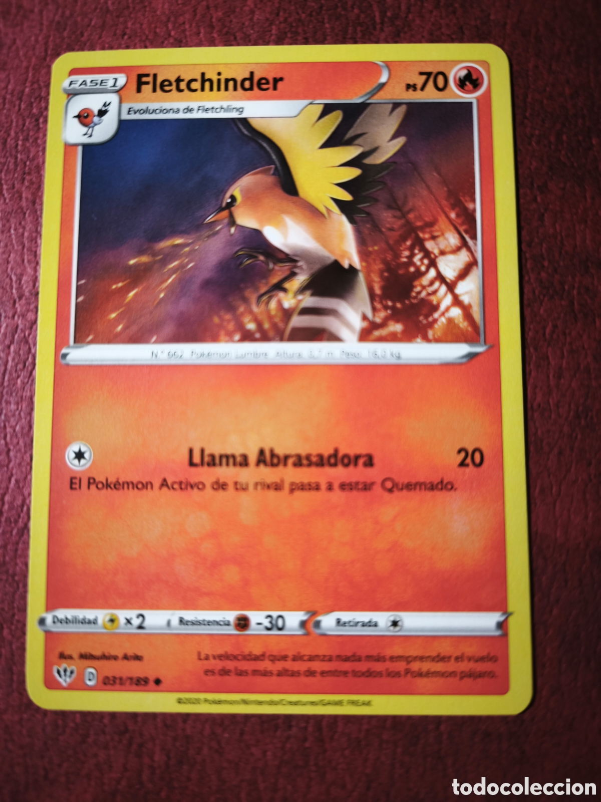 Coleccionismo cromos antiguos: Pokemon. 2020. Fletchinder. #31/189. Espa&ntilde;ol