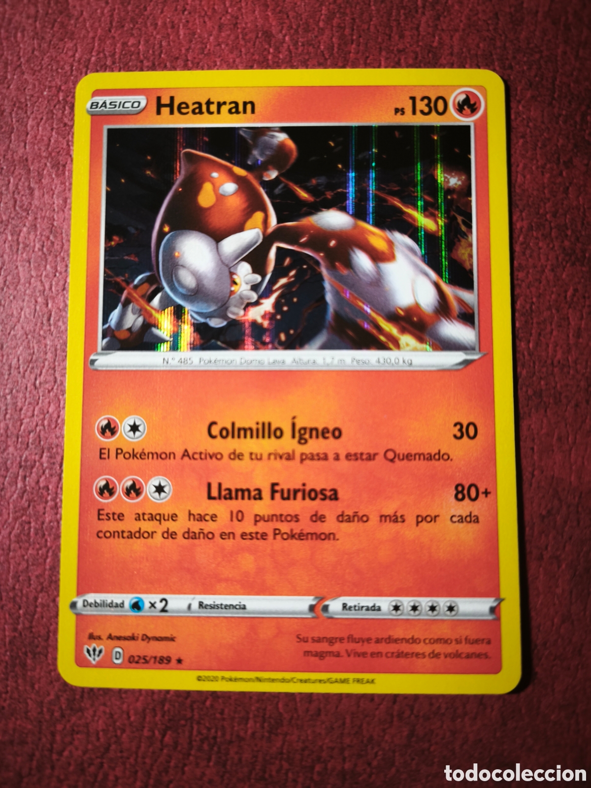 Coleccionismo cromos antiguos: Pokemon. 2020. Heatran. #25/189. Holo. Espa&ntilde;ol
