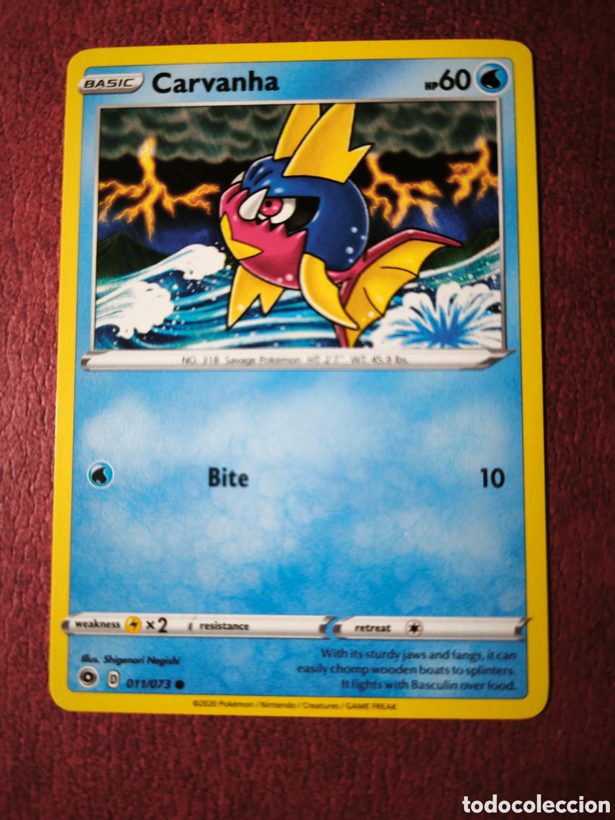 Coleccionismo cromos antiguos: Pokemon. 2020. Carvanha. #11/73. Ingl&eacute;s