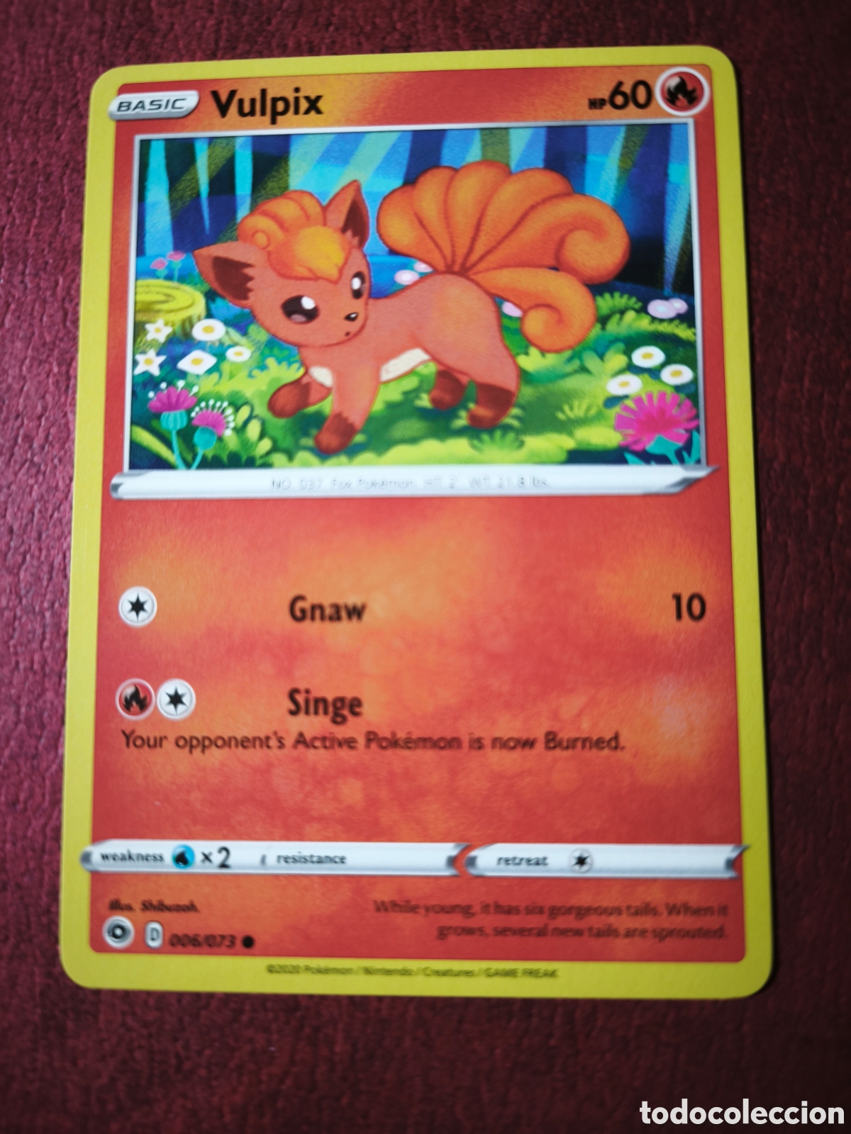 Coleccionismo cromos antiguos: Pokemon. 2020. Vulpix. #6/73. Ingl&eacute;s