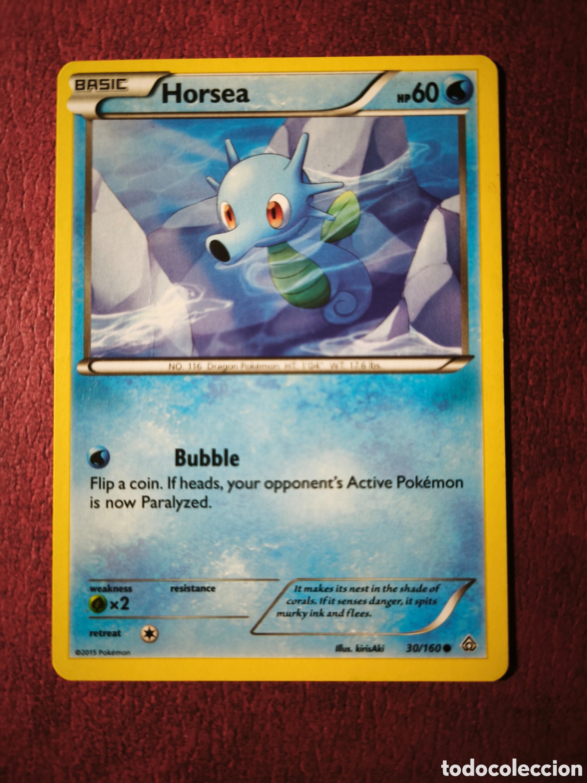 Coleccionismo cromos antiguos: Pokemon. 2015. Horsea. #30/160