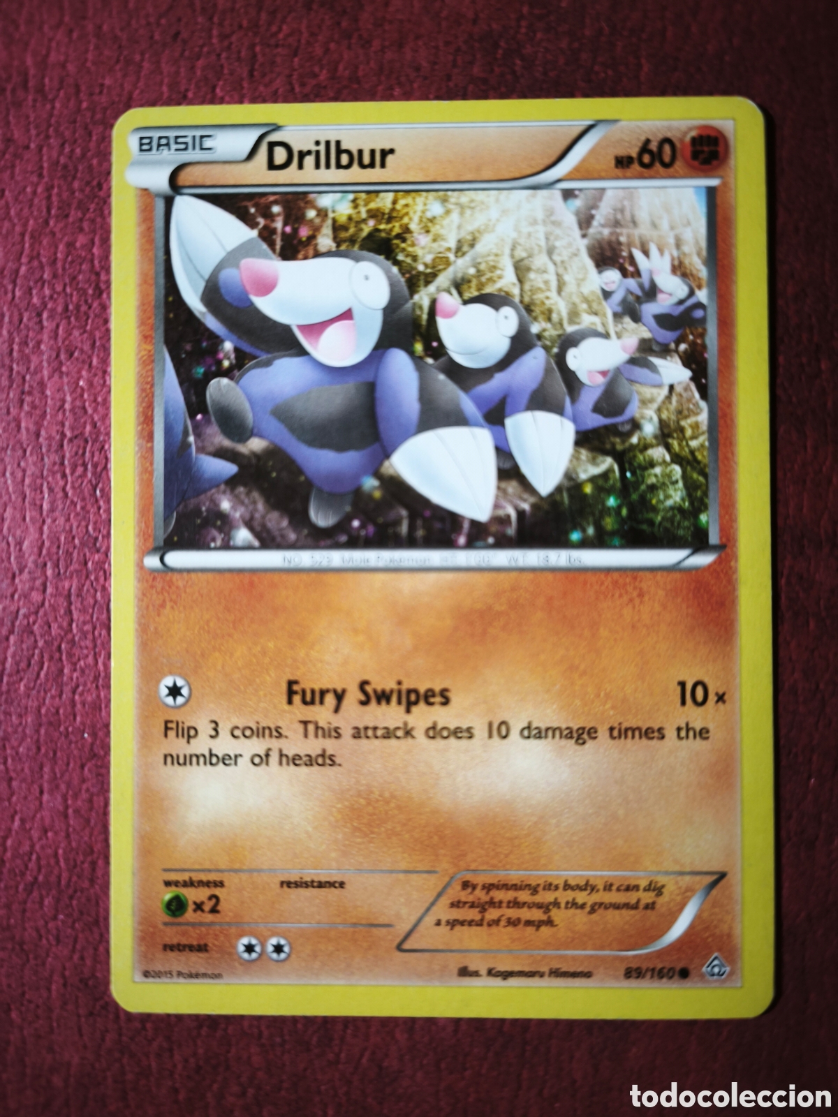 Coleccionismo cromos antiguos: Pokemon. 2015. Drilbur. #89/160 - Foto 1