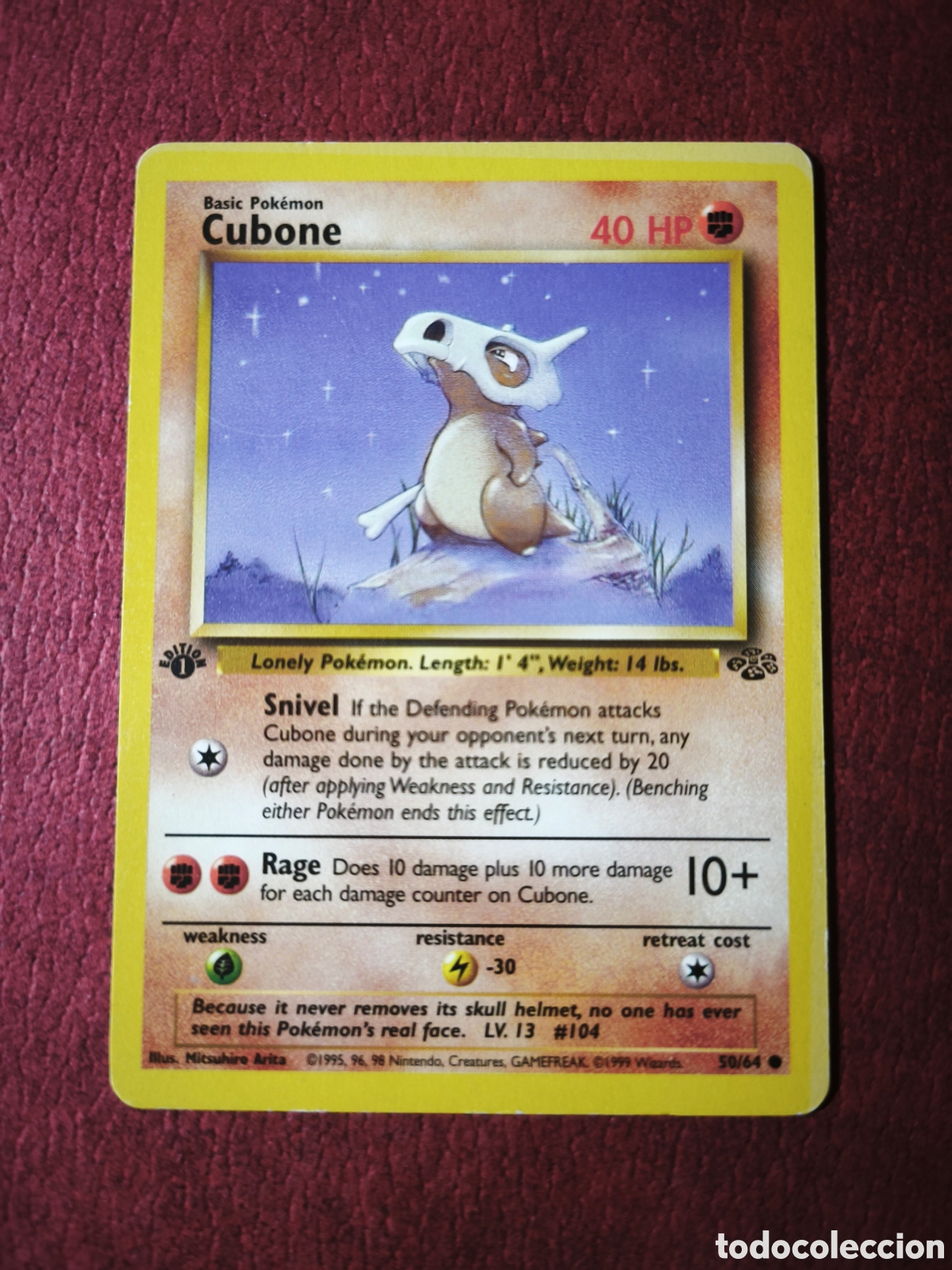 Coleccionismo cromos antiguos: Pokemon. 1999. Cubone. #50/64 - Foto 1