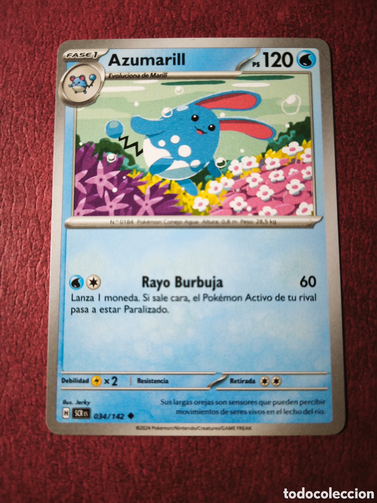 Coleccionismo cromos antiguos: Pokemon. 2024. Azumarill. #34/142. Espa&ntilde;ol