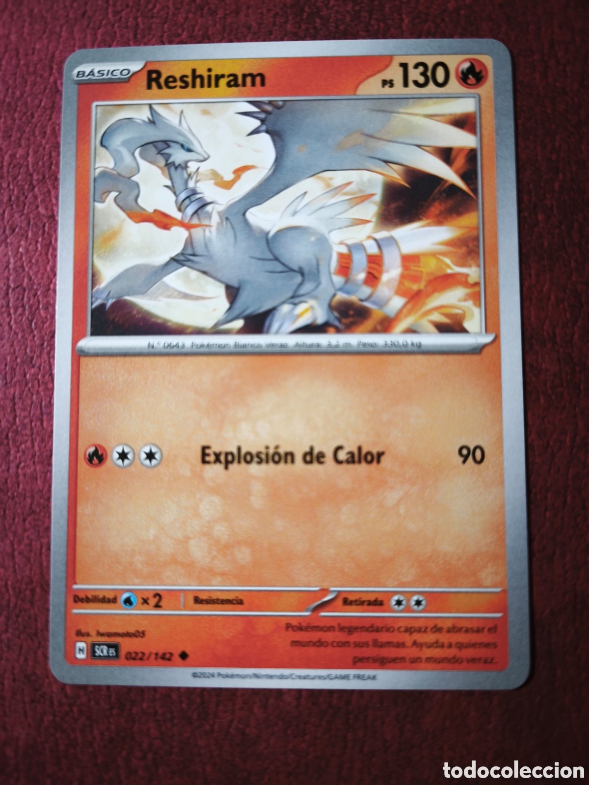 Coleccionismo cromos antiguos: Pokemon. 2024. Reshiram. #22/142. Espa&ntilde;ol