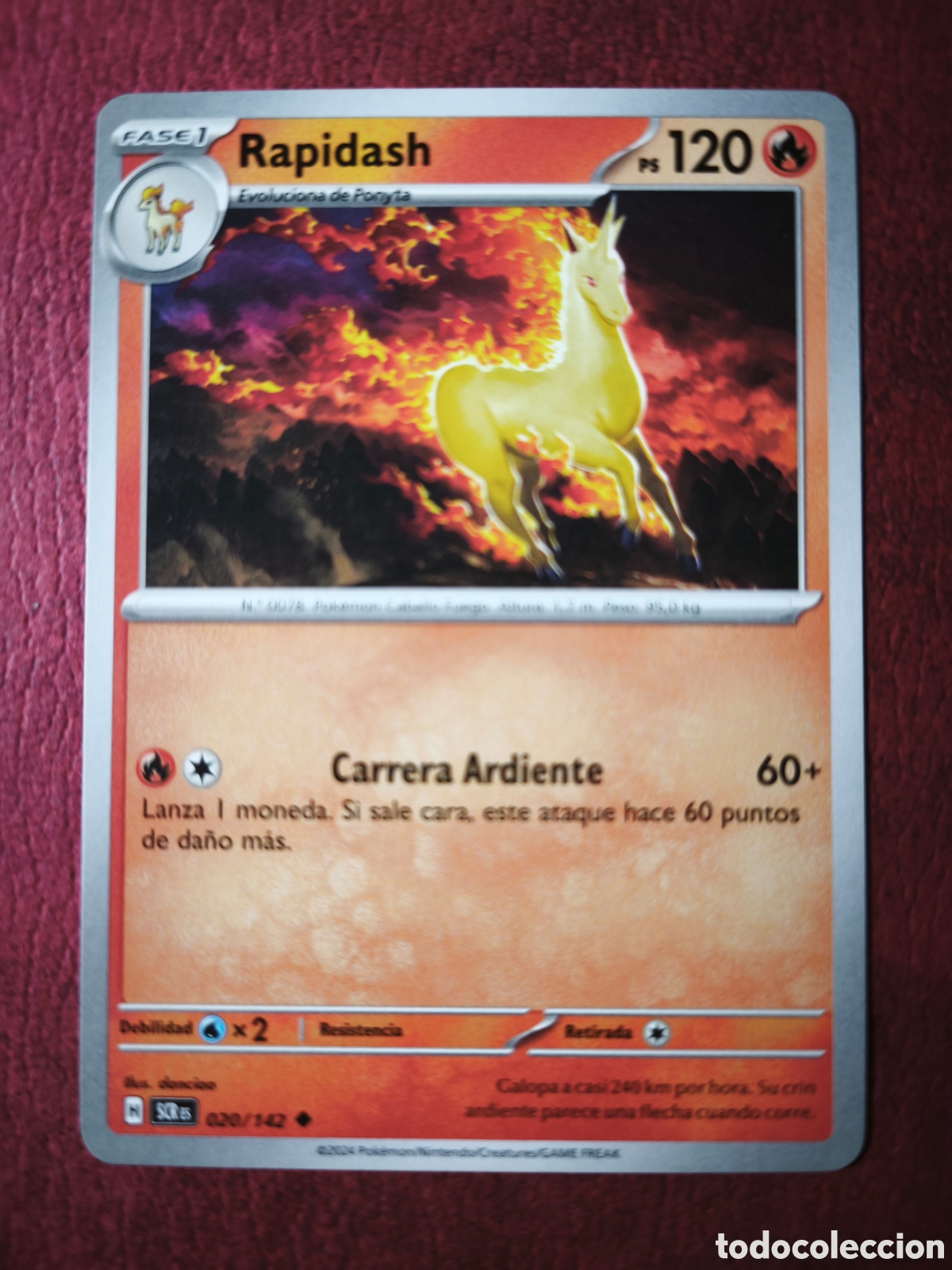 Coleccionismo cromos antiguos: Pokemon. 2024. Rapidash. #20/142. Espa&ntilde;ol