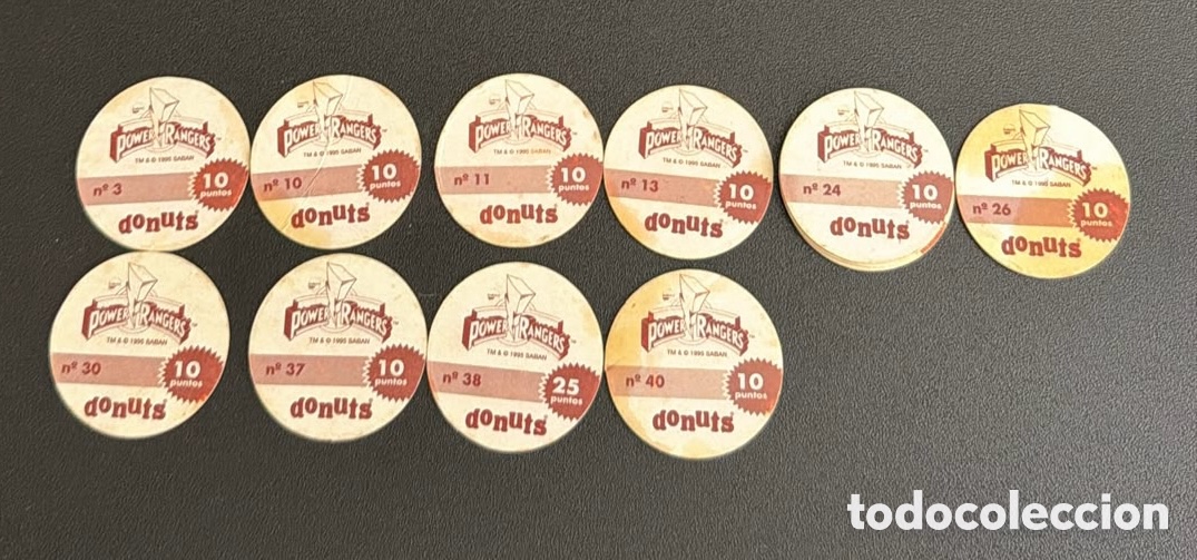 Coleccionismo cromos antiguos: Tazos Power Rangers (Donuts)