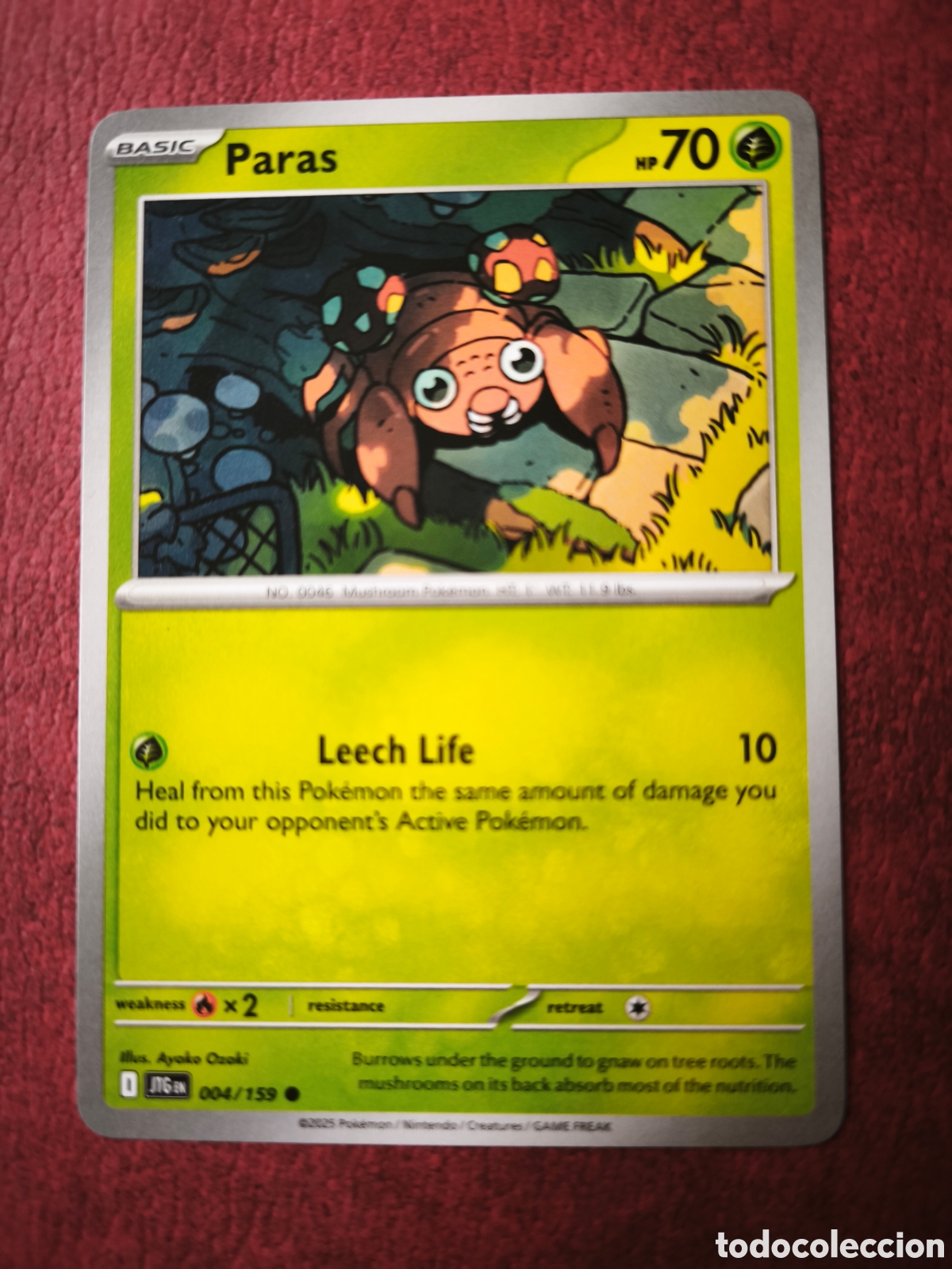 Coleccionismo cromos antiguos: Pokemon. 2025. Paras. #4/159. Ingl&eacute;s
