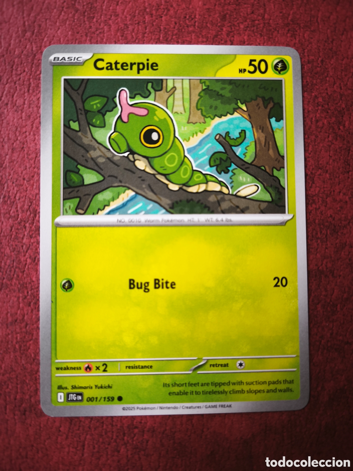 Coleccionismo cromos antiguos: Pokemon. 2025. Caterpie. #1/159. Ingl&eacute;s