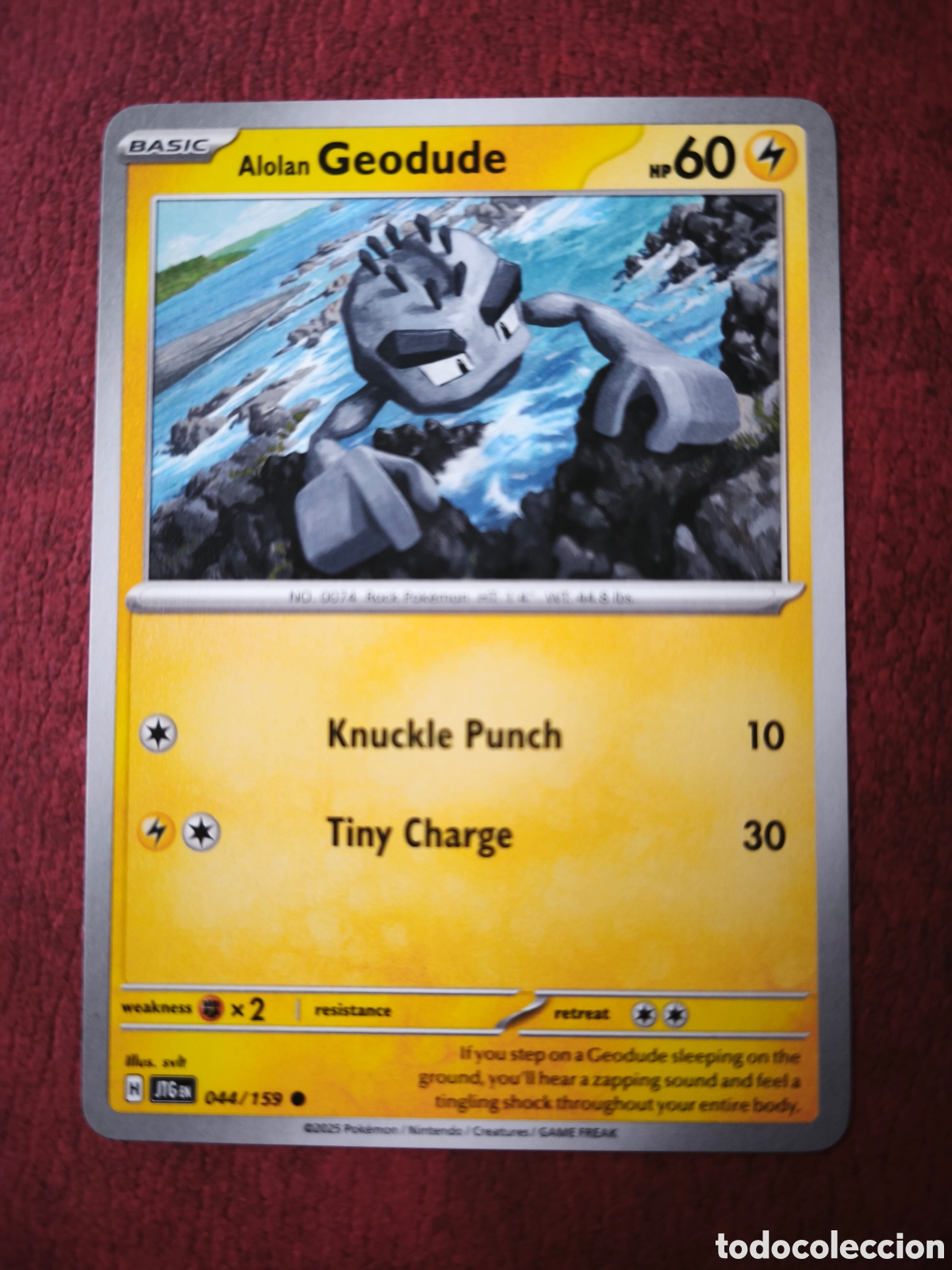 Coleccionismo cromos antiguos: Pokemon. 2025. Geodude. #44/159. Ingl&eacute;s