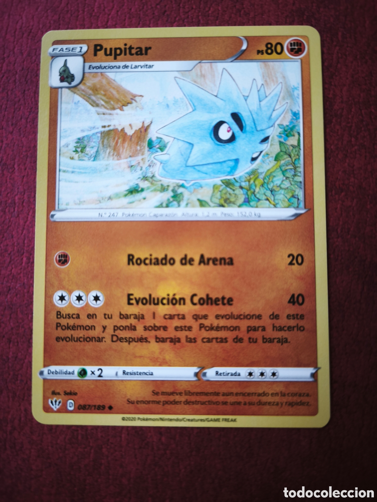 Coleccionismo cromos antiguos: Pokemon. 2020. Pupitar. #87/189. Ingl&eacute;s