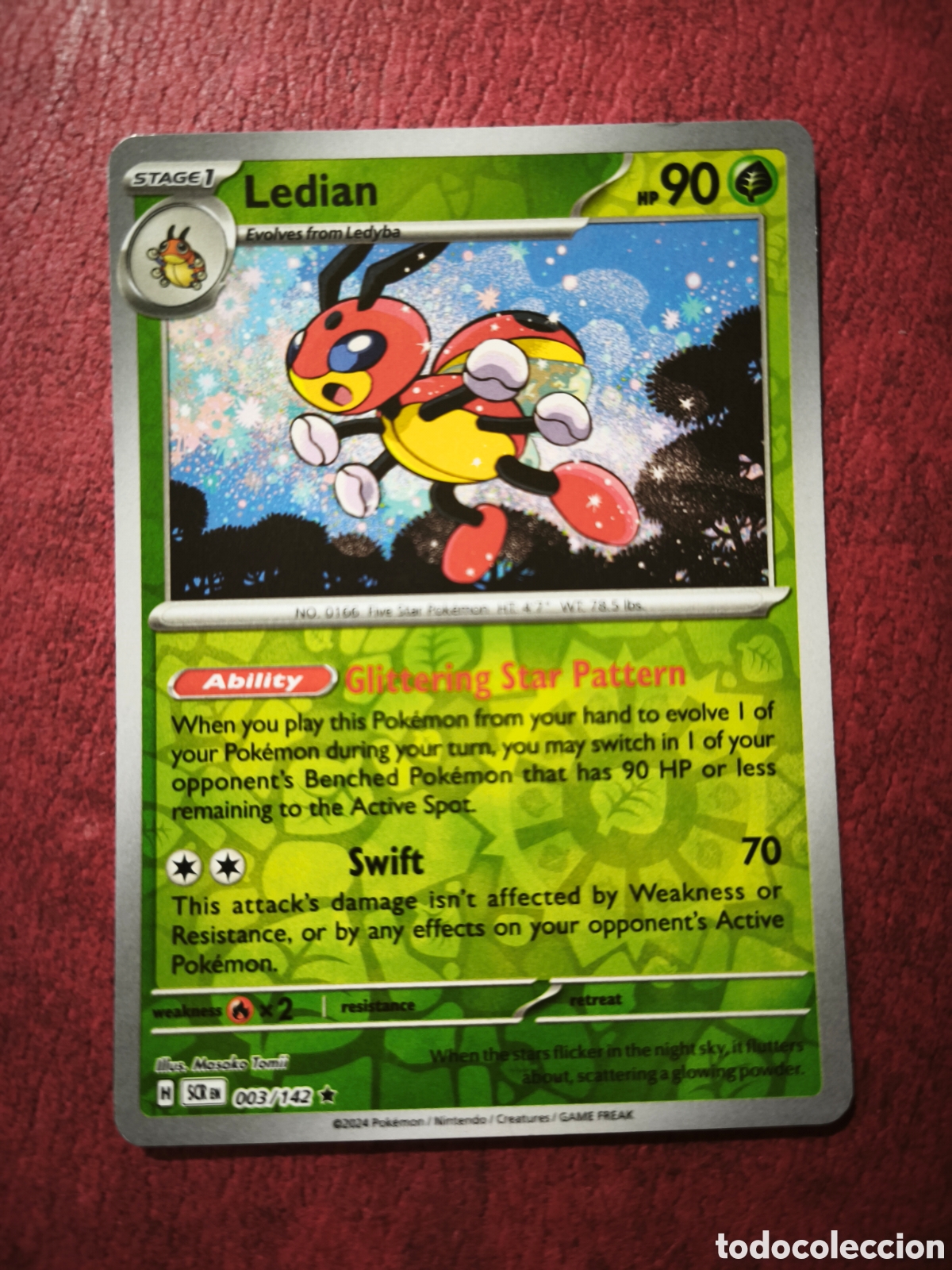 Coleccionismo cromos antiguos: Pokemon, 2024. Ledian #3/142. Holo. Ingl&eacute;s