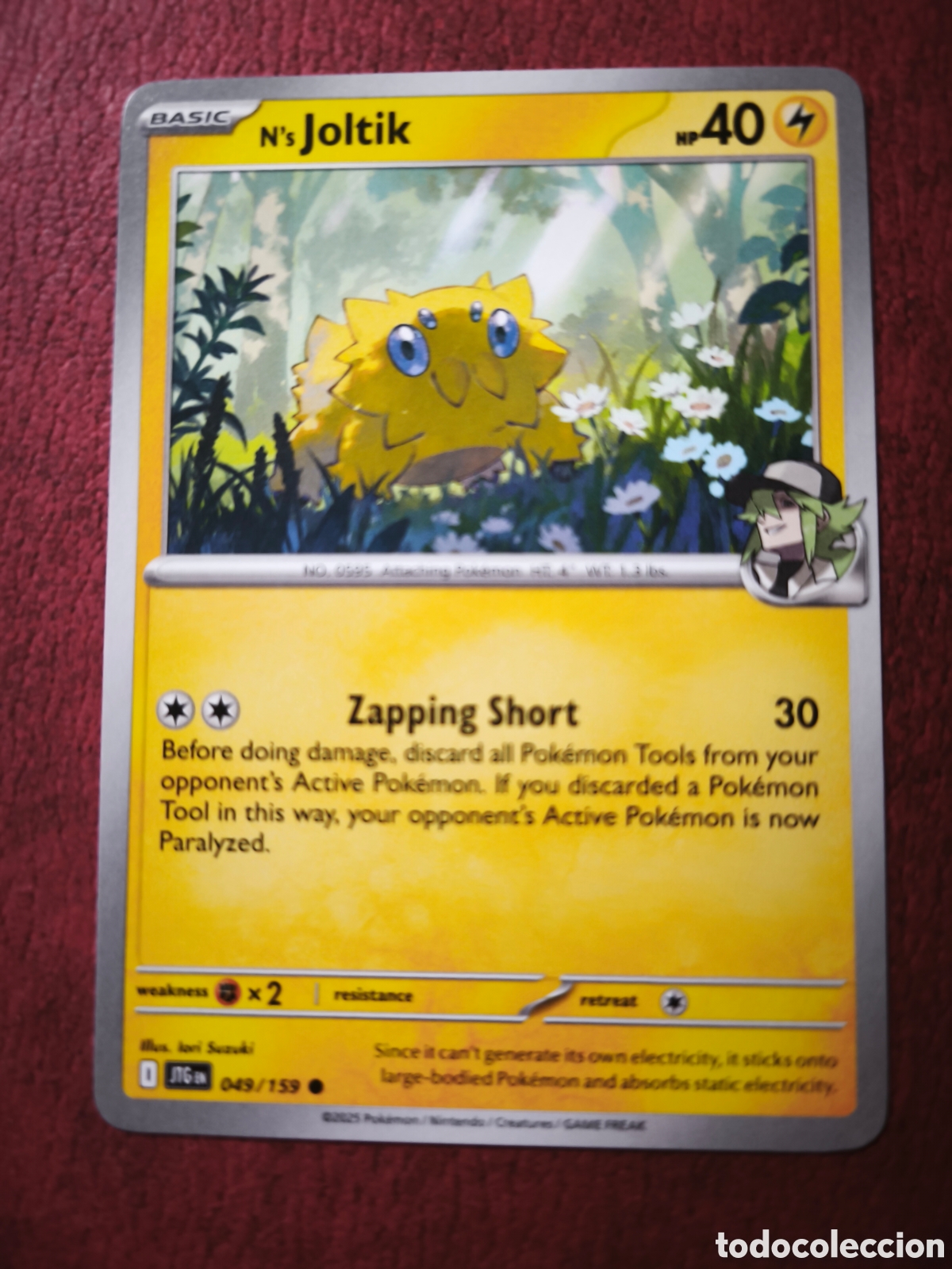 Coleccionismo cromos antiguos: Pokemon. 2025. N'S Joltik 49/159. Ingl&eacute;s