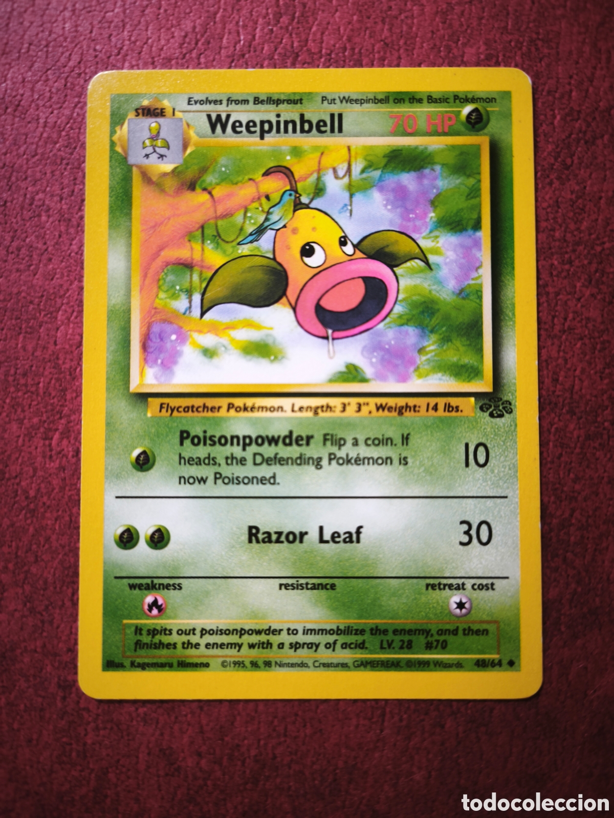 Coleccionismo cromos antiguos: Pokemon 1999. Weepinbell #48/64