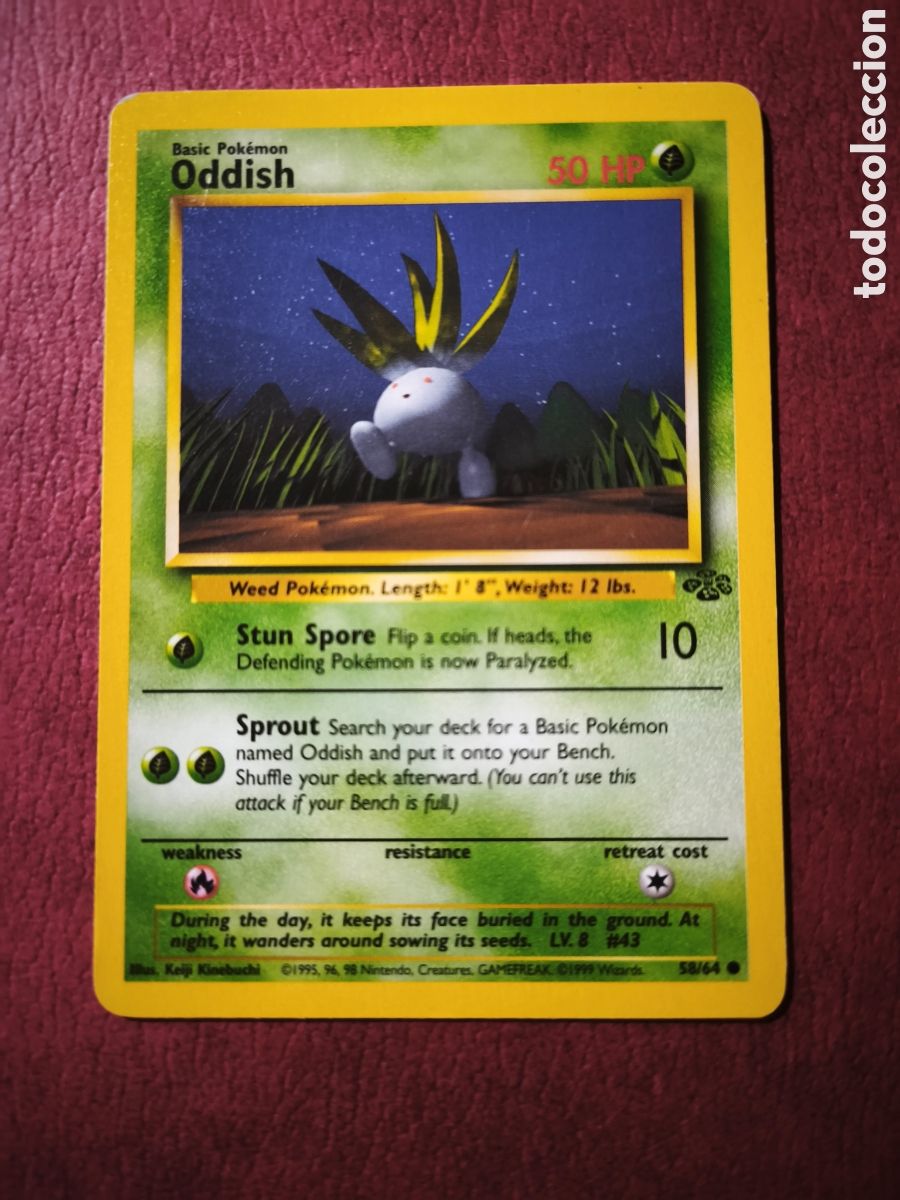 Coleccionismo cromos antiguos: Pokemon. 1999. Oddish #58/64. Ingl&eacute;s
