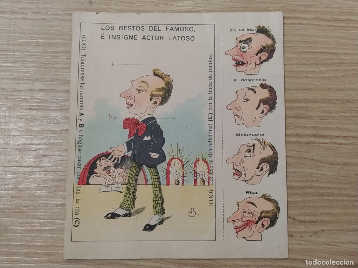 Coleccionismo cromos antiguos: CROMO ANTIGUO - LOS GESTOS DEL FAMOSO E INSIGNE ACTOR LATOSO - CHOCOLATE MATEO MARTIN - PE&Ntilde;ARANDA