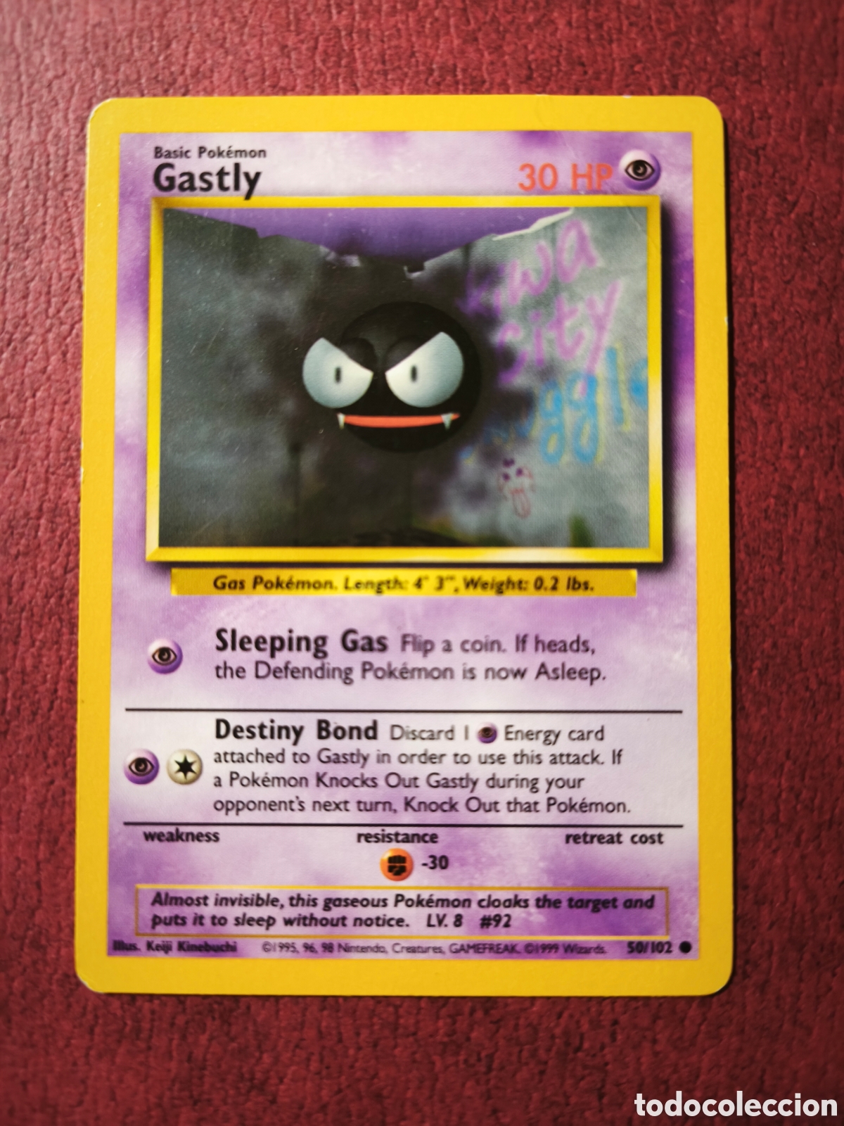 Coleccionismo cromos antiguos: Pokemon. 1999. Gastly #50/102. Ingl&eacute;s
