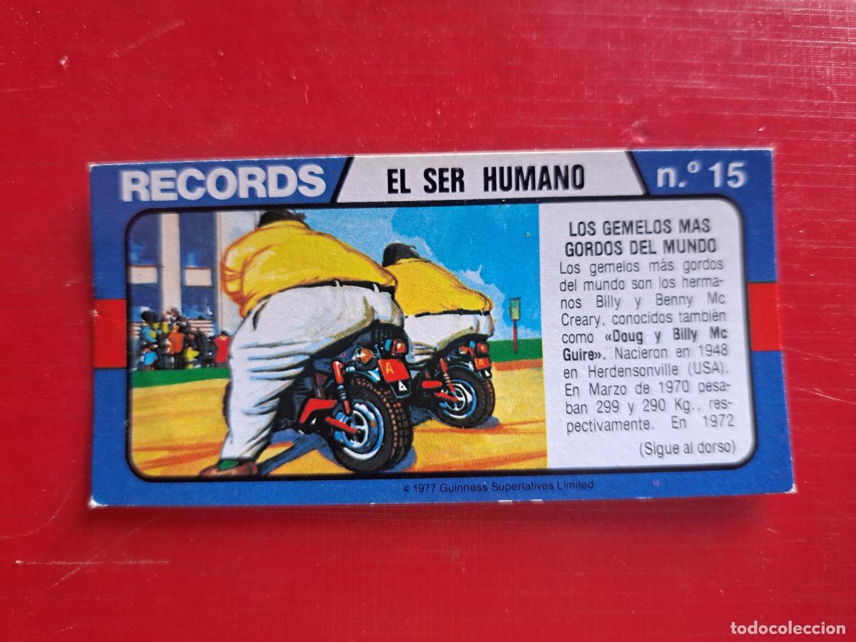 Coleccionismo cromos antiguos: BIMBO LOS RECORDS DEL MUNDO N&ordm; 15
