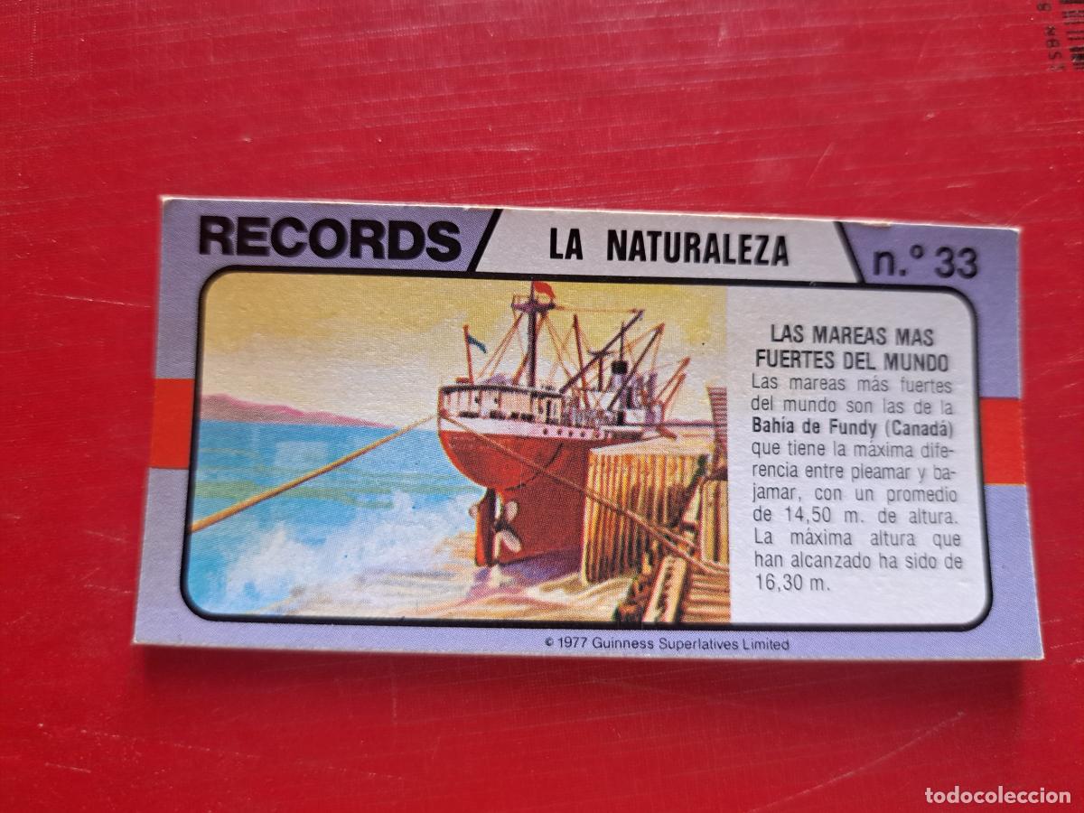 Coleccionismo cromos antiguos: BIMBO LOS RECORDS DEL MUNDO N&ordm; 33