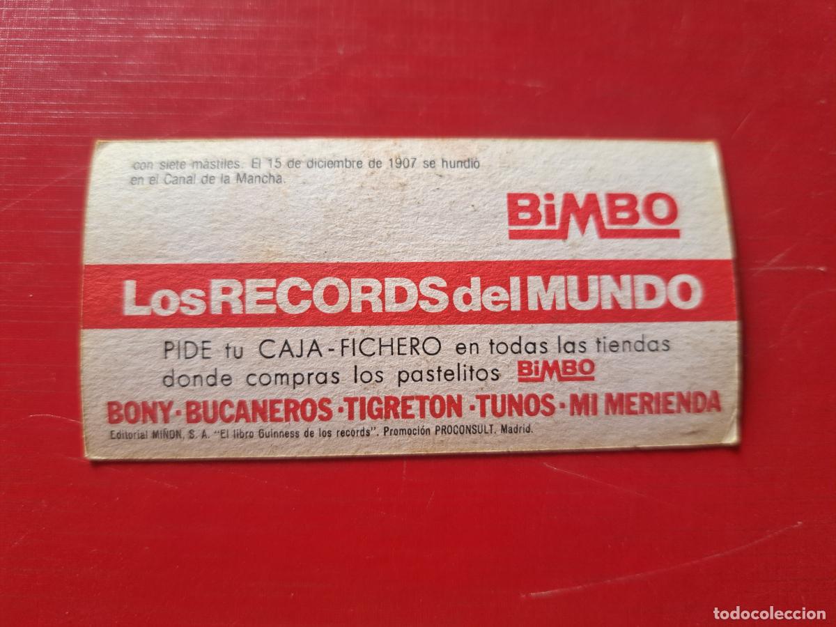 Coleccionismo cromos antiguos: BIMBO LOS RECORDS DEL MUNDO N&ordm; 82 - Foto 2