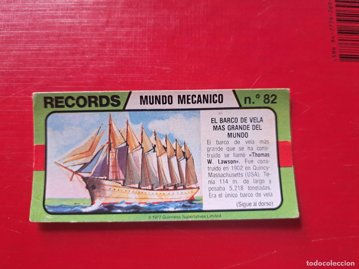 Coleccionismo cromos antiguos: BIMBO LOS RECORDS DEL MUNDO N&ordm; 82