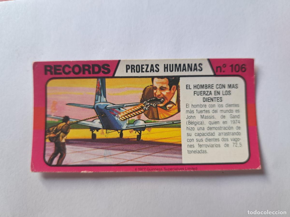 Coleccionismo cromos antiguos: BIMBO LOS RECORDS DEL MUNDO N&ordm; 106