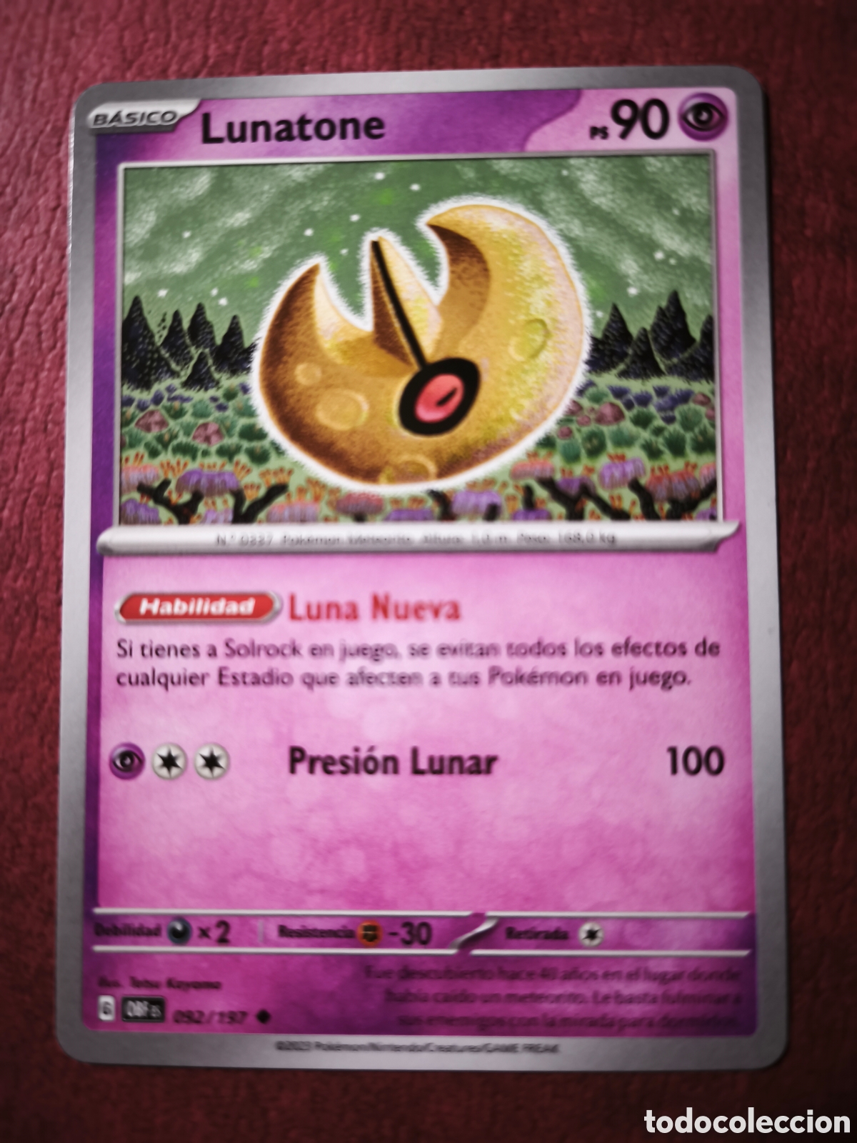 Coleccionismo cromos antiguos: Pokemon. 2023. Lunatone #92/197. Espa&ntilde;ol