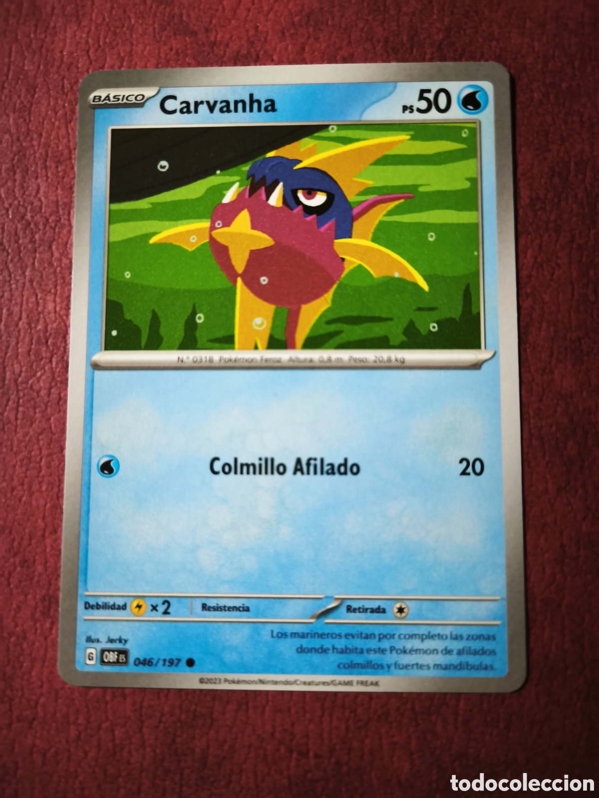 Coleccionismo cromos antiguos: Pokemon. 2023. Carvanha #49/197. Espa&ntilde;ol